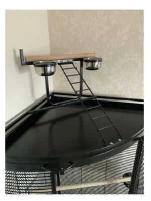 Parrot-Supplies Orlando Premium Play Top Corner Parrot Cage – Black