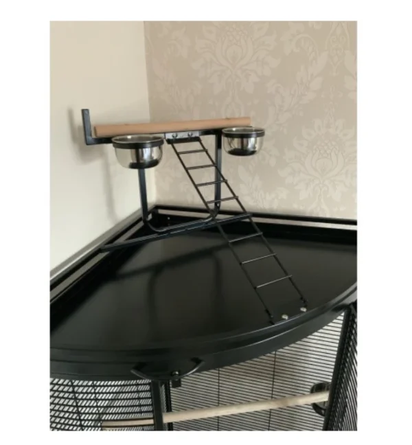 Parrot-Supplies Orlando Premium Play Top Corner Parrot Cage – Black