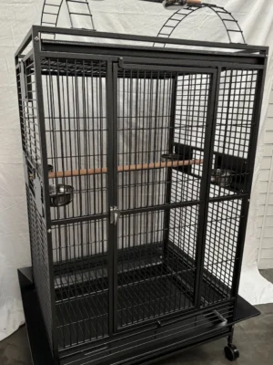 Premium Parrot Cage with Stand, – Black