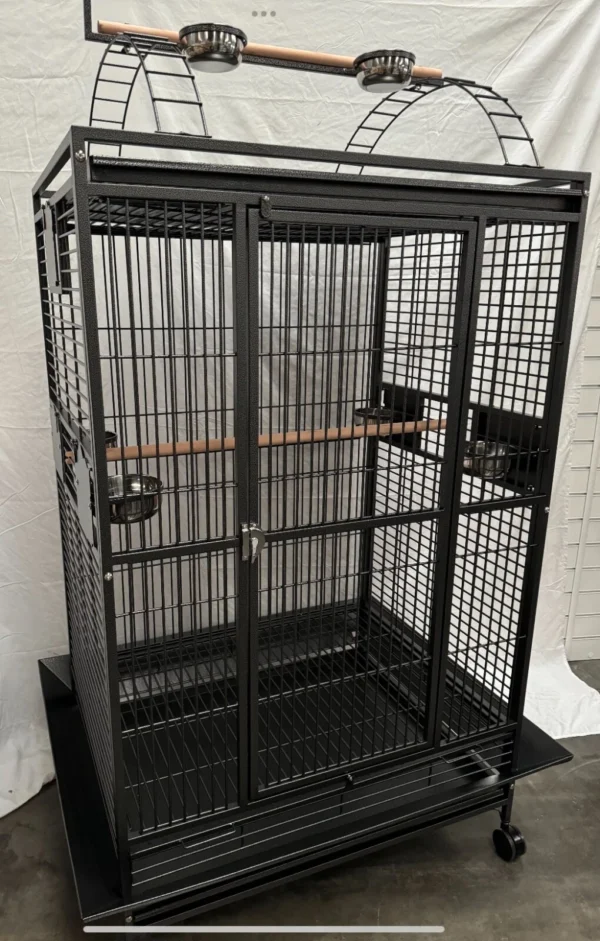 Premium Parrot Cage with Stand, – Black